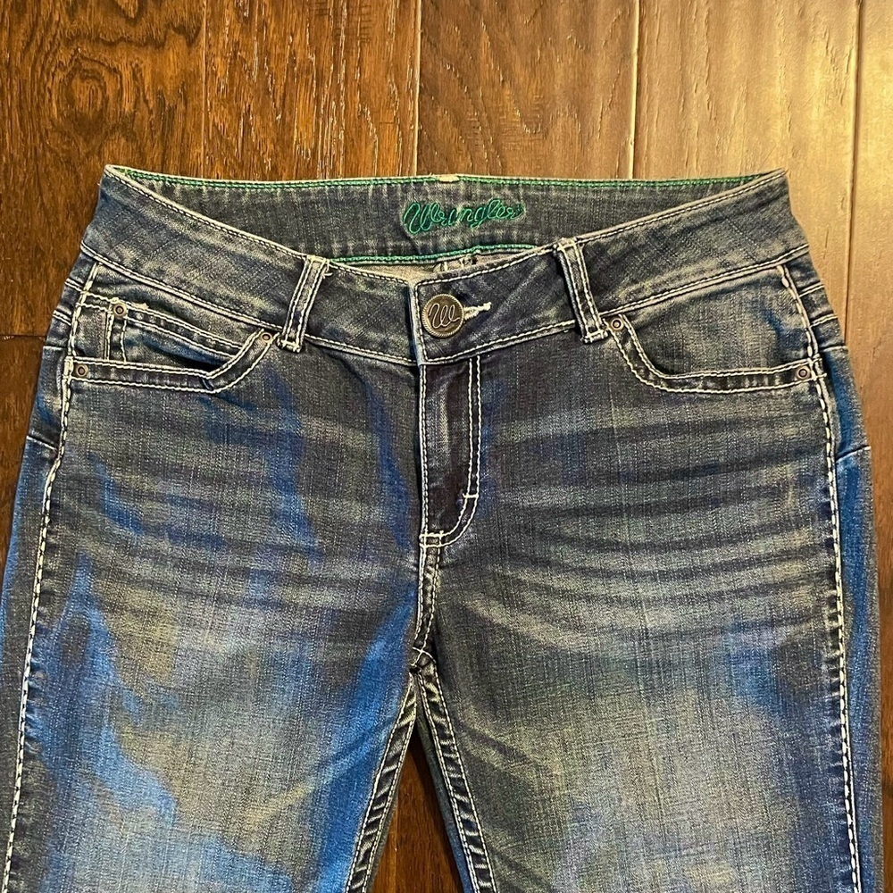 Wrangler Embroidered Rodeo Western Boot Cut Denim Jeans - Picture 4 of 9
